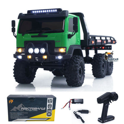 Fast Free Shipping for EU 1/18 Remote Control Flatbed Truck 6*6 Electric RC Off Road Vehicle Model Metal Chassis Gear Light System Flysky Radio No Sounds