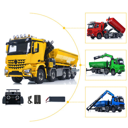 TOUCAN RC HOBBY LXY 1/14 10x10 Radio Controlled Hydraulic Crane Dump Metal Lorry Car Rear Axle Steering 2mm Piping System Replaceable Bucket