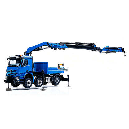 4151AK 1/14 Metal RC Agriculture Tractor Truck 6x6 Farm Lorry Hydraulic Crane Fly Jib Arm 3-Speed Gearbox Sound for Model Collector