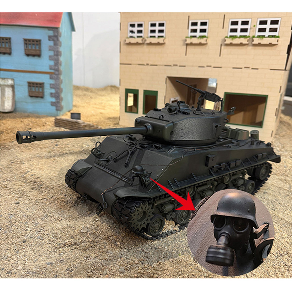 TOUCAN RC HOBBY CoolBank Sherman M4A3E8 RTR 1/16 Full Metal Chassis RC Tank Fury Barrel Type IR BB Edition 360 Degrees Turret Rotation Recoil Barrel Smoke