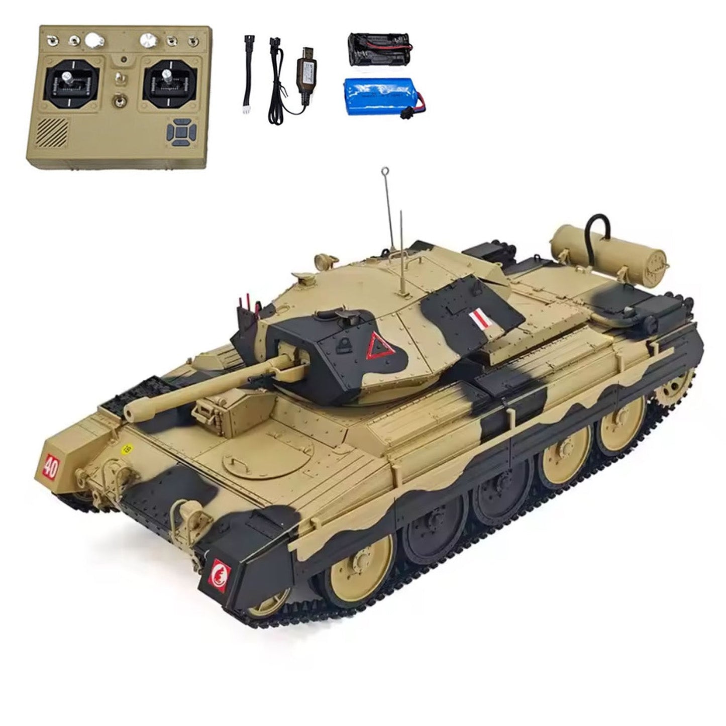 In Stock 1/16 RC Battle Tank CoolBank Crusader MK III 2.4G Remote Control RTR Military Tank Model 360??Turret Rotary Smoke Sound Lights