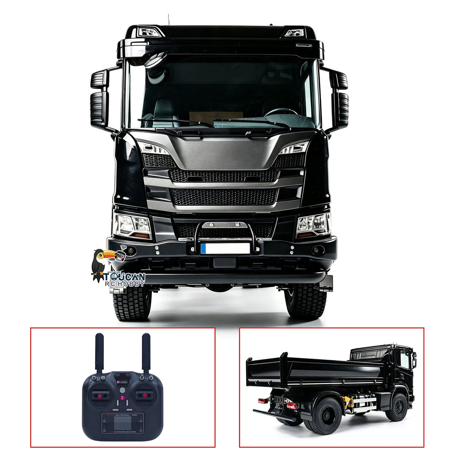 Double E 500G E022 1/14 4x4 RC Dump Truck Electric Lifting 2Speed RTR Tipper Metal Axle Magnetic High Roof Battery Radio Light