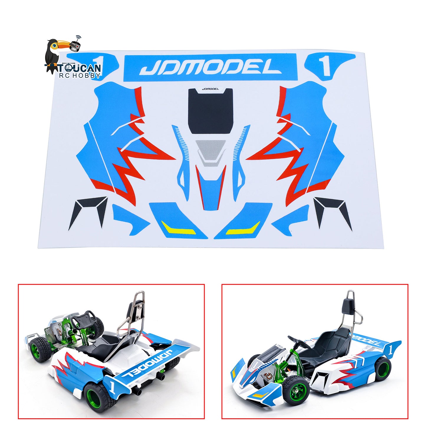 Kart Sticker Set 298B4 for JDM 298B 1/10 Semi Metal 4X4 Remote Control Racing Car Durable Decoration Unlimited Retrofit Model