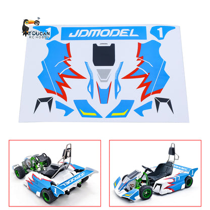 Kart Sticker Set 298B4 for JDM 298B 1/10 Semi Metal 4X4 Remote Control Racing Car Durable Decoration Unlimited Retrofit Model