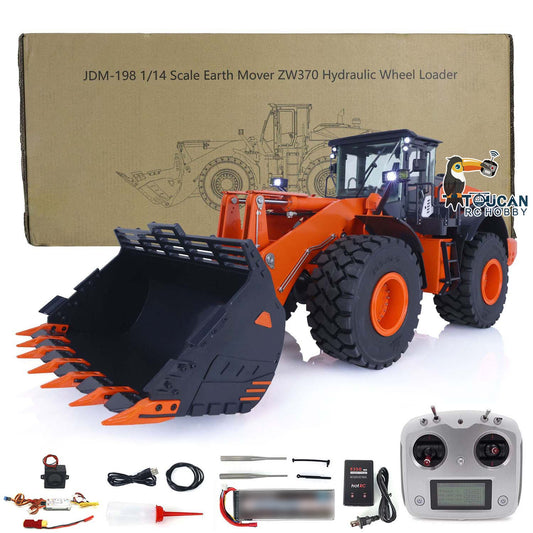 US STOCK Metal Hydraulic RC Loader 1/14 ZW370 JDM 198 RTR Radio Control Construction Car Simulation Vehicle Hobby Model 2-Speed