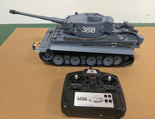 Free Shipping CN Stock Second-hand 2.4Ghz Henglong 1/16 7.0 Plastic German Tiger I RTR RC Tank 3818 W/ 360?? Turret
