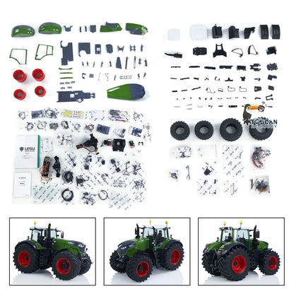 TOUCAN RC HOBBY LESU Metal 1/14 RC Tractor Truck AOUE 1050 4x4 Hydraulic Farm vehicle K500 Seedbed Pre-sowing Soil Preparation Planter Plough Light Sound