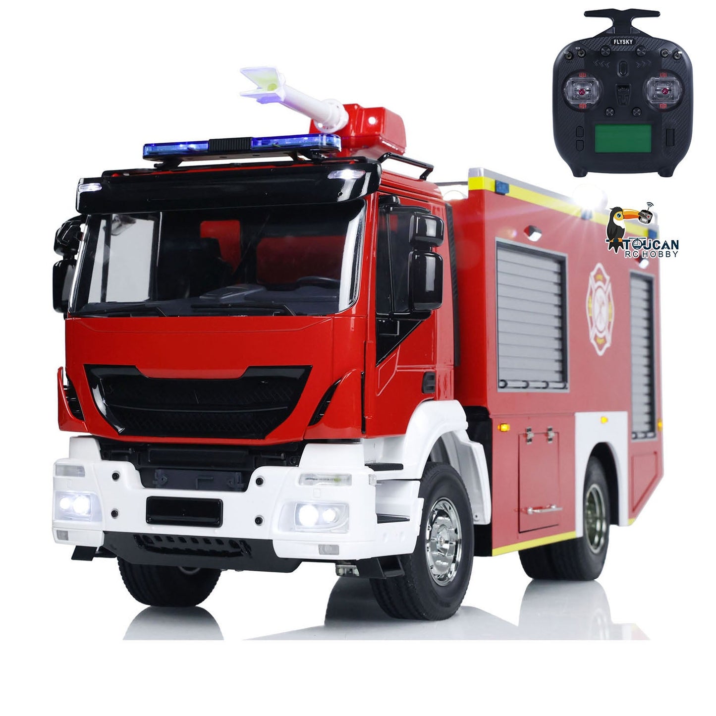 1/14 RC Fire Truck 4x2 Rescue Fire Vehicle 2-Speed Transmission Light Sound ST8 Remote Control System Emulated Car Hobby Models