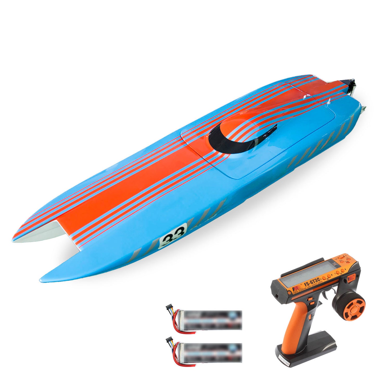 DTRC E33 Radio Control Electric High Speed Boat Fiberglass RC Watercraft Boat Model Cooling System RTR Battery Dual Motor ESC