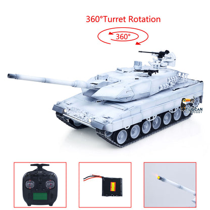 TOUCAN 1/16 Metal RC Tank 3889 German Leopard A6 Turret Electric Periscope 360 Rotation Barrel Recoil Elevation Battery RTR