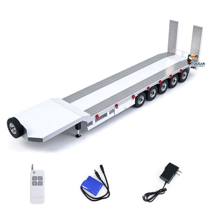 TOUCAN RC HOBBY HHG Model Metal 5-axle Trailers Electric Tail-board Support Leg for 1/14 RC Tractor Radio Controlled Truck Car Hobby Models DIY Painted Assembled