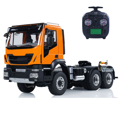 1/14 6x6 RC Tractor Radio Controlled Truck 2-speed Transmission Car Sounds Lights Metal Chassis Servo ESC Motor DIY