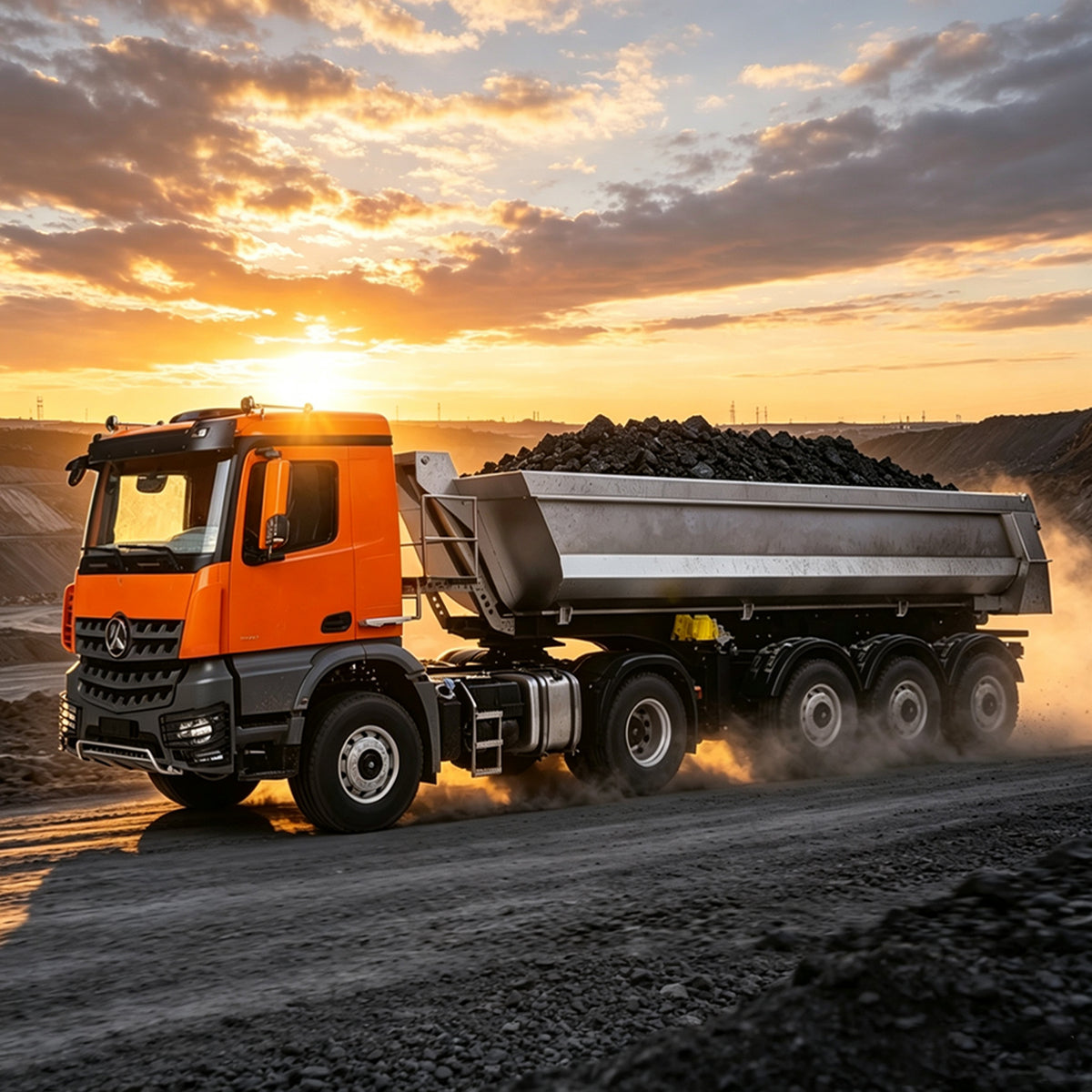 TOUCAN RC HOBBY Kabolite Metal 1/14 4X4 RC Tractor Truck 3Axles Electric Lifting Dump Trailer 5801 RTR Remote Control Emulated Car Hobby Model 2-speed Transmission Battery Light Sound