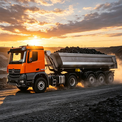 TOUCAN RC HOBBY Kabolite Metal 1/14 4X4 RC Tractor Truck 3Axles Electric Lifting Dump Trailer 5801 RTR Remote Control Emulated Car Hobby Model 2-speed Transmission Battery Light Sound