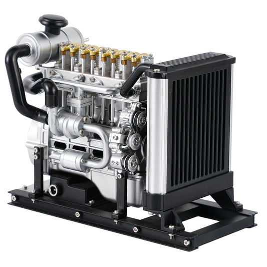 TECHING Mini Diesel Four-cylinder Mechanical Engine Metal Assembled Engine Model Decorative Display KIT Unassembled