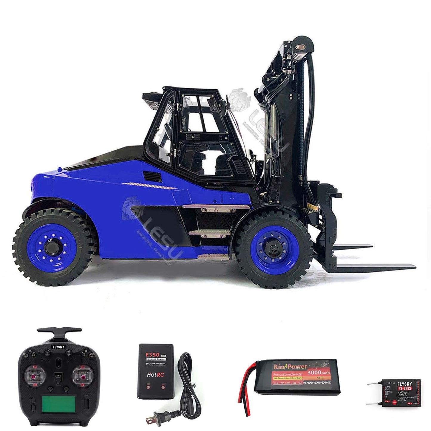 LESU AOUE LD160S 1/14 Metal Hydraulic RC Forklift FlySky ST8 Remote Controller and SR12 Receiver 6 Ways Reversing Valve Sound Light System
