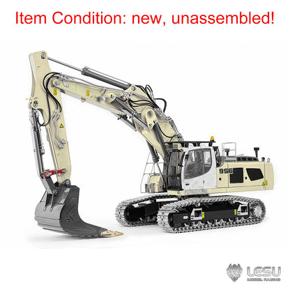 Metal LESU 1/14 Radio Controlled Hydraulic Excavator Aoue LR956 KIT 3 Arms RC Digger Model 4MPA Dual Pumps 7CH Valve Light