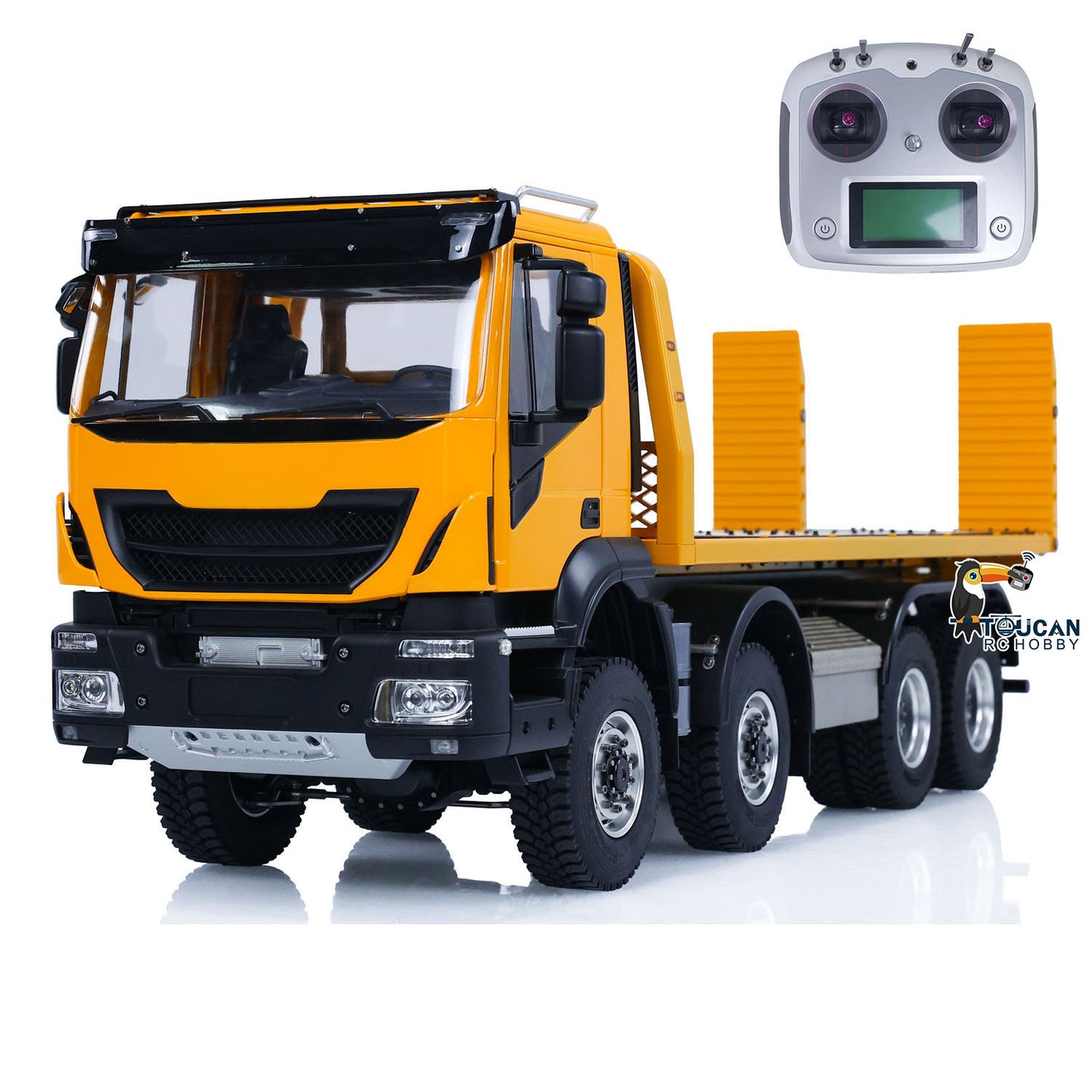 1/14 8x8 RC Hydraulic Equipment Remote Control Rescue Vehicles Wrecker Truck Sounds Lights Assembled Painted Hobby Model DIY