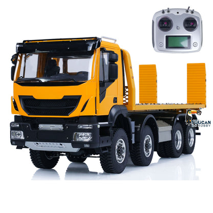 1/14 8x8 RC Hydraulic Equipment Remote Control Rescue Vehicles Wrecker Truck Sounds Lights Assembled Painted Hobby Model DIY