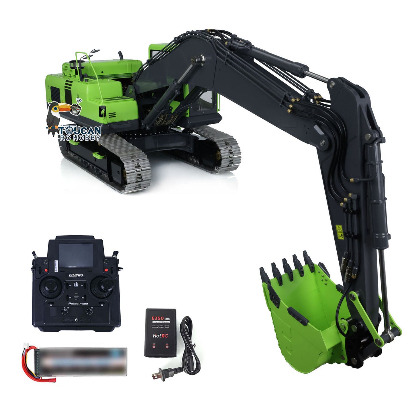 LESU PC360 1/14 Metal RC Excavator B0002 RTR Hydraulic Stainless Steel Digger 8MPa Pump System Grab Grapple Fixed Mount FlySky PL18EV Lite Controller