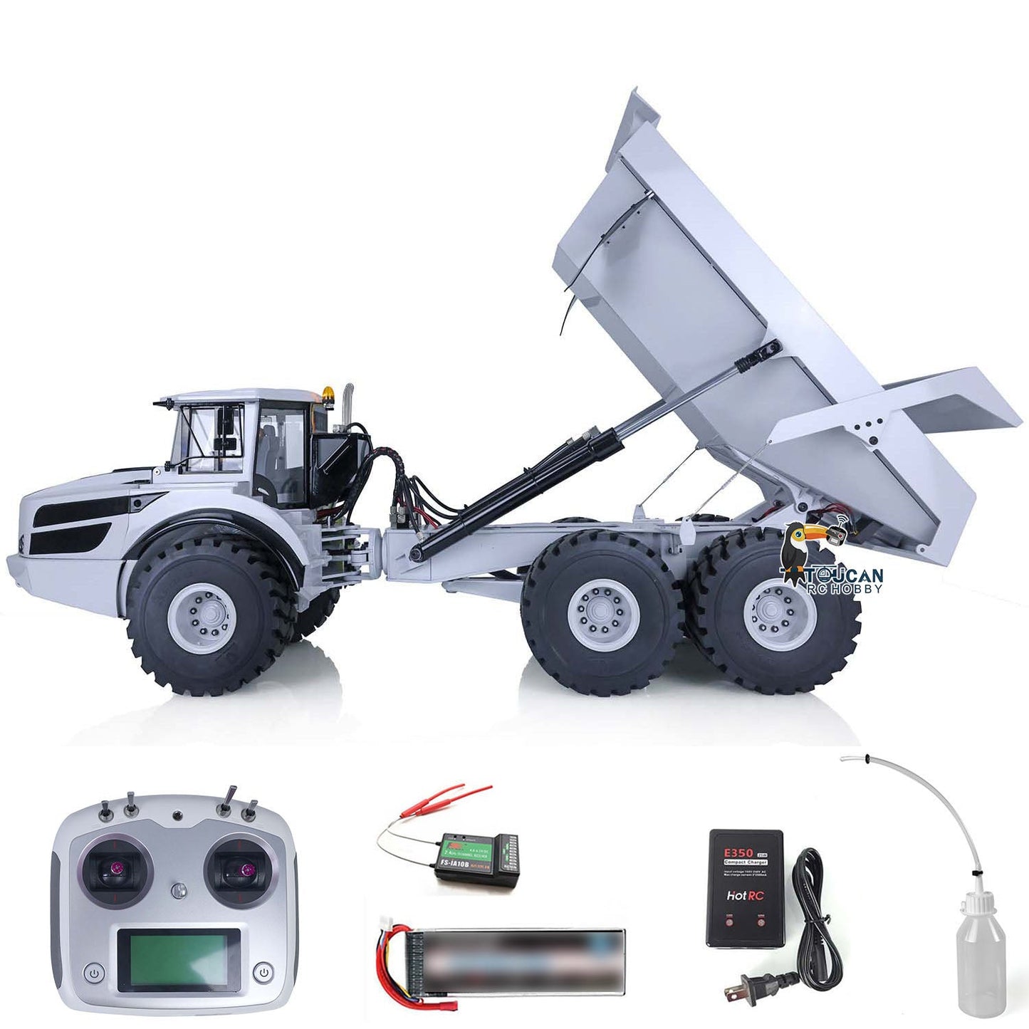 XDRC Metal 1/14 RC Hydraulic Articulated Truck A40G 6*6 Radio Controlled Dumper Tipper RTR Car Model Construction Vehicles