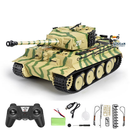 TOUCAN RC HOBBY HY Model 1/24 Plastic RC Tank German Tiger I Remote Control Tanks with Infrared Battle Simulated Smoke LED Lights Sound Recoil Effects