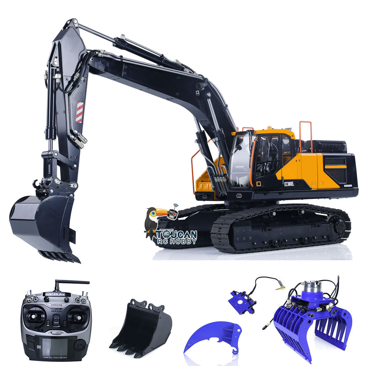 TOUCAN RC HOBBY JDM 1/12 Rc Excavatrice hydraulique peinte assemblée Télécommande Modèle Pompe Tracks Light Radio TOUCAN RC HOBBY JDM 1/12 Rc Excavatrice hydraulique peinte assemblée Télécommande Modèle Pompe Tracks Light Radio