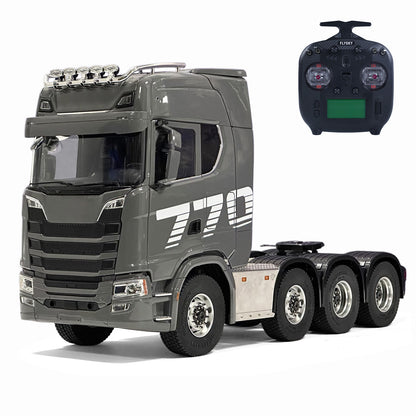 1/14 8x8 Remote Control Tractor Truck 2Speed Transmission RC Lorry Vehicle Metal Chassis Light Sound System No Differential Lock