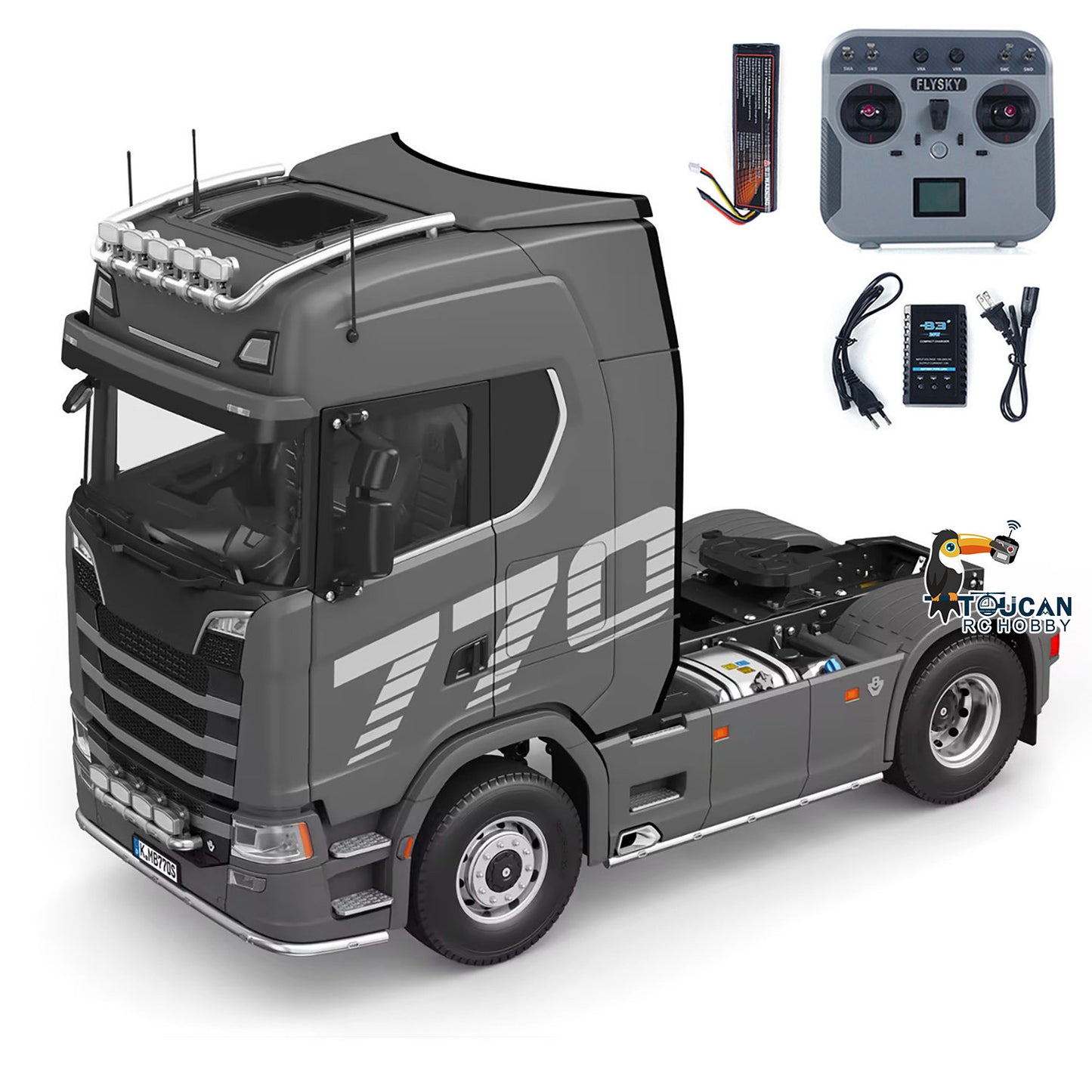 KABOLITE 1/14 Remote Control Tractor Truck 770S 100 4X2 RC Lorry Car 2Speed Transmission Differential Locks RTR Sound