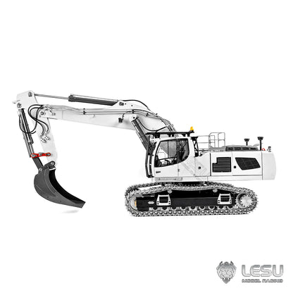 Metal LESU 1/14 RC Hydraulic Excavator 2 Arms LR956 Remote Control Digger Model 4MPA Dual Pumps Light 3S Battery PL18EV LITE