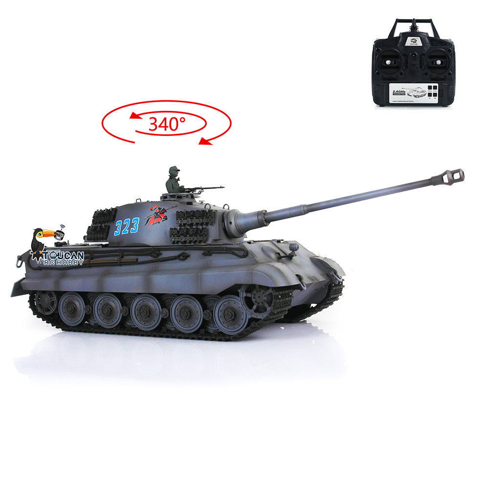 TOUCAN RC HOBBY Henglong 1/16 TK7.0 Plastic German King Tiger RTR RC Tank Model 3888A Sound Light Smoke BB Infrared Combat Metal Barrel