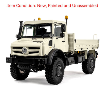 LESU U4023 1/14 Metal RC Off Road Vehicle Kit Non-Hydraulic All Terrain Light Truck Detachable Steel Cargo Bed 3 Speed Transmission Differential Locks Light Sound System for Hobby Collectors