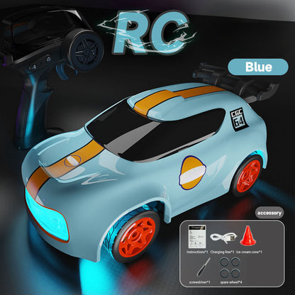 In Stock 1/64 RC MINI High Speed Desktop Drift Car Q197 2.4Ghz Remote Control Four Wheel Drive Car Model RTR Battery Colorful Lights