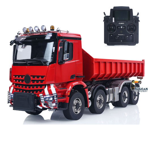 1/14 Remote Control Hydraulic Full Dumper 8*8 5 Valves RC Roll On Off Tipper Engineering Vehicle Differential Locks No Charger