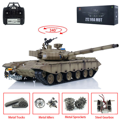 Henglong 1/16 7.0 Chinese 99A RC Tank Radio Controlled Panzer 3899A Metal Tracks W/ Linkages Armored Hobby Model DIY