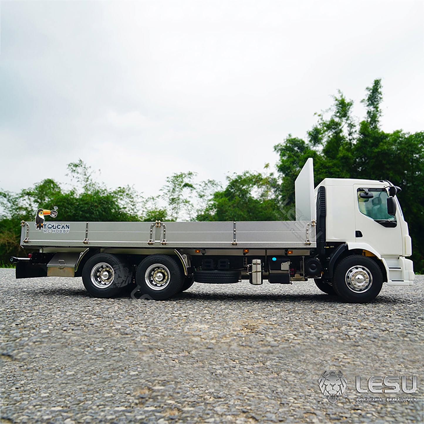 1/14 LESU 6x4 Unpainted Body Shell Assembled Chassis Radio Control Flatbed Truck RC TAMIYE Car Sound Light System Motor ESC Servo