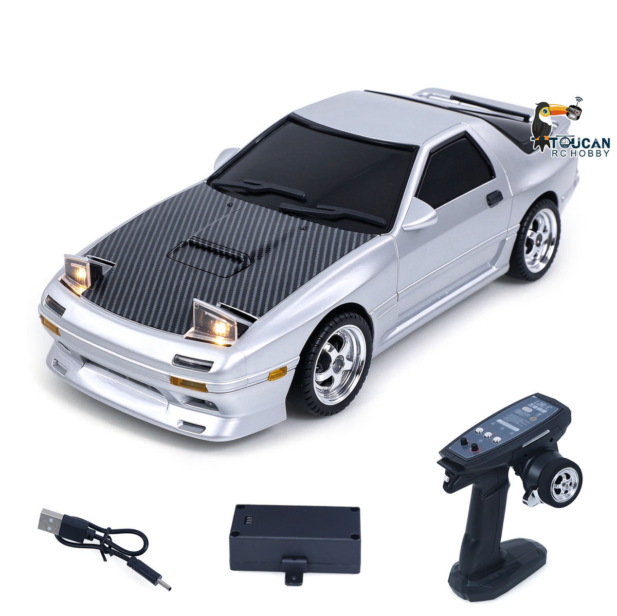 TOUCAN RC HOBBY LDRC LD1802 1/18 4*2 RX7 RC Racing Car RWD Gyroscope Wireless Control Drift Vehicles Simulation Sedan DIY Model