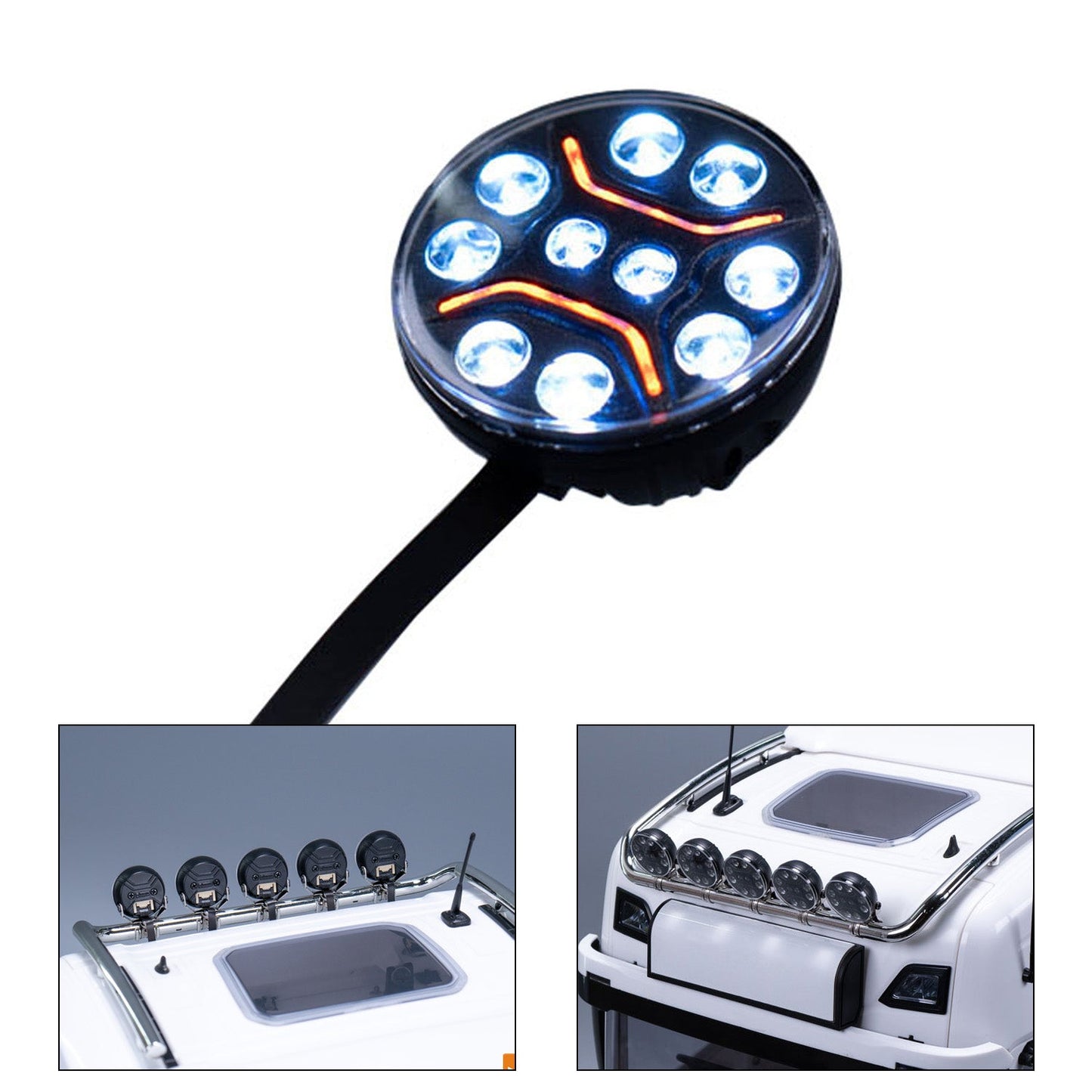 5V LED Spotlight Lamp Plastic Head Lamp for DIY TAMIYA 1/14 RC Tractor Truck 770S R620 Crawler Off Road Car Excavator Tipper