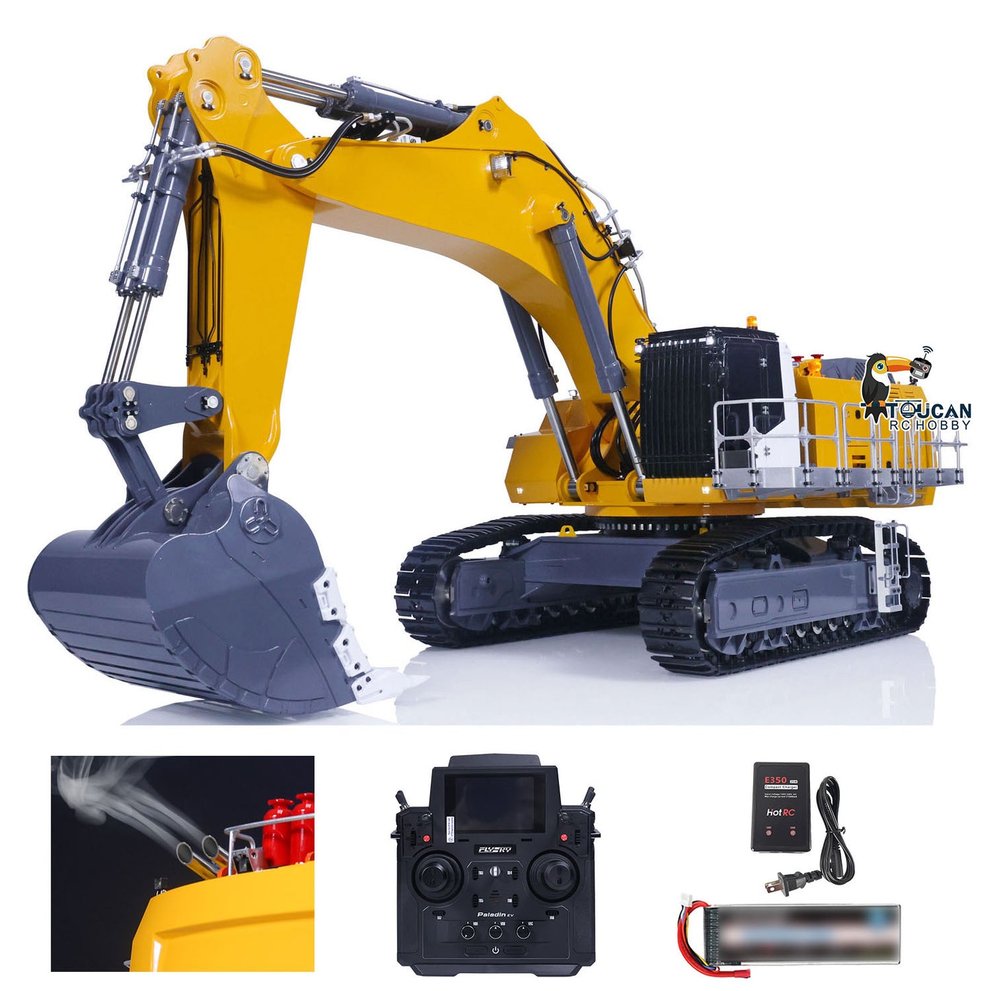 USA Pre-Order by the sea 1/14 LESU RC Hydraulic Excavator AOUE 9150 Metal RTR FlySky PL18EV Remote Control Heavy Backhoe Shovel Sound Light Smoke Unit