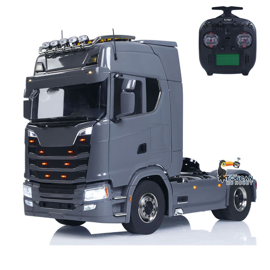 Metal Chassis Fifth Wheel 4X4 1/14 3Speed Radio Control Tractor Truck 770S Axle Locks Brushed ESC Motor Light System No Battery