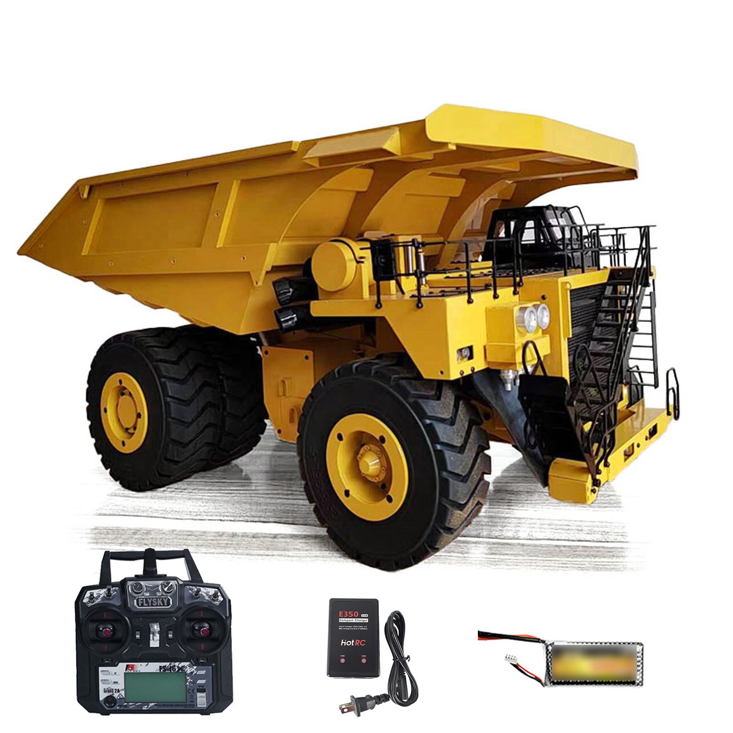 21KG Heavyweight 1/20 Metal Hydraulic Dump Truck Model 793D 2Speed Transmission 4 Wheel Spring Suspension Lights No Sound System
