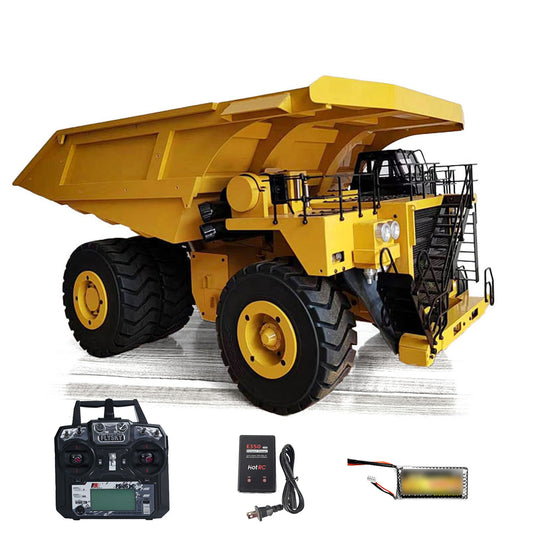 21KG Heavyweight 1/20 Metal Hydraulic Dump Truck Model 793D 2Speed Transmission 4 Wheel Spring Suspension Lights No Sound System
