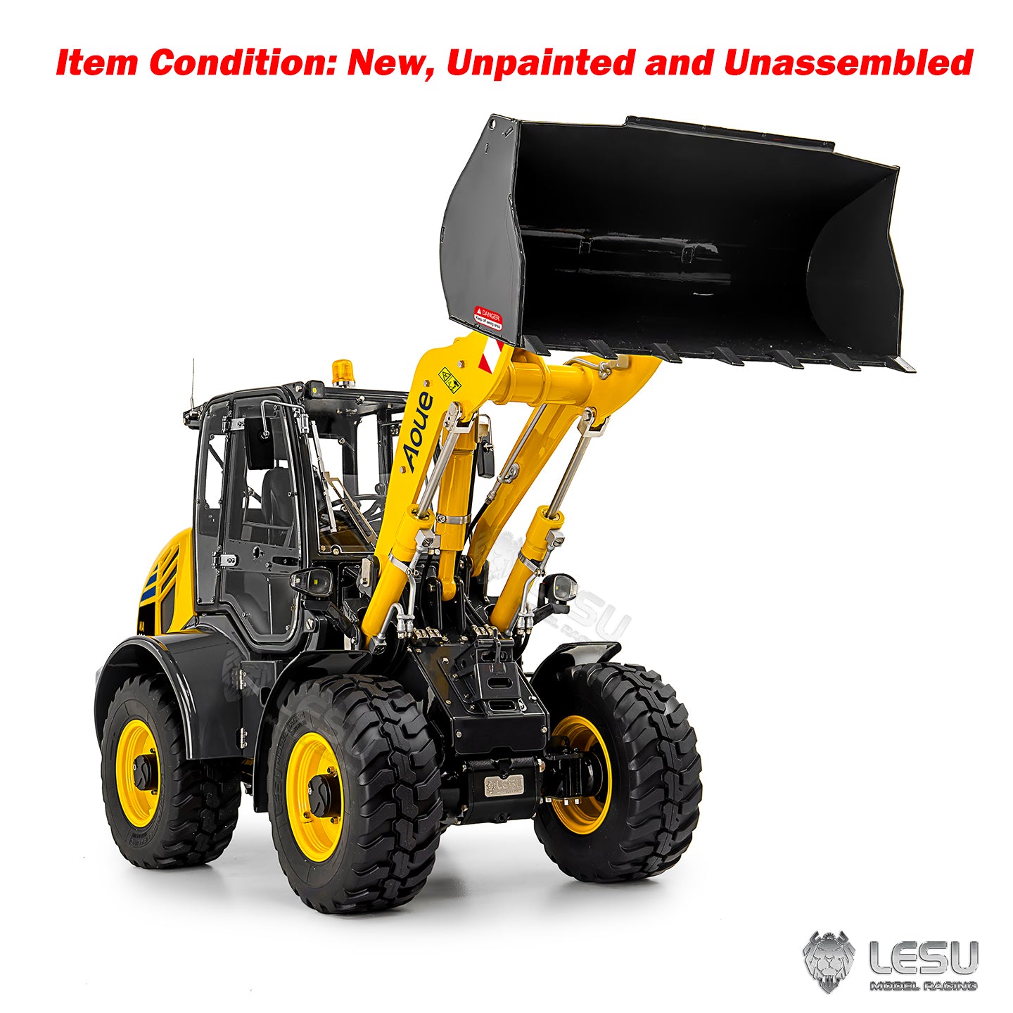 LESU 1/14 4X4 Metal RC Hydraulic Loader KIT Aoue WA100M-8 Radio Control Construction Car Model Sound Light 4CH Valve Axle Lock