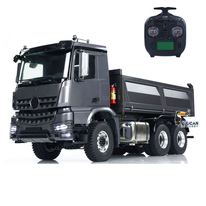 Metal 1:14 Hydraulic RC Dump Truck 3363 6x6 Remote Control Tipper Car Sound Light System Bucket Hopper Lifting Emulated Model