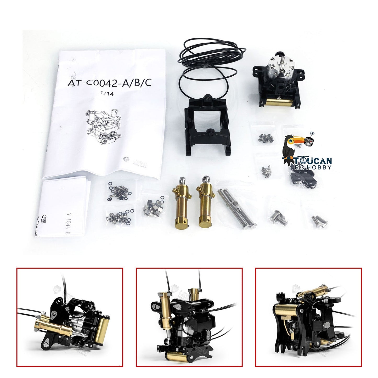 1/14 Hydraulic Metal Hammer Quick Release Coupler Metal Wrist for LESU RC Excavator B0001 374F Unassembled Unpainted DIY Parts