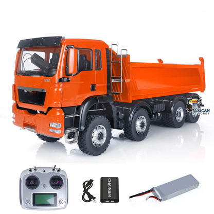 Customized LESU 1/14 8x8 Hydraulic RC Dumper Truck RTR Remote Controlled Tipper Simulation Model DIY Car Model Motor Servo ESC
