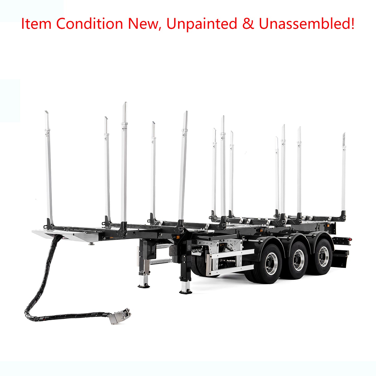 LESU A0053 1/14 Metal RC Log Semi Trailer with Electric Support Legs Magnetic Power Connector for Tractor Truck Weekend Outdoor Fun