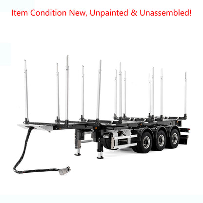 LESU A0053 1/14 Metal RC Log Semi Trailer with Electric Support Legs Magnetic Power Connector for Tractor Truck Weekend Outdoor Fun
