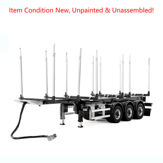 TOUCAN RC HOBBY LESU A0053 1/14 Metal RC Log Semi Trailer with Electric Support Legs Magnetic Power Connector for Tractor Truck Weekend Outdoor Fun