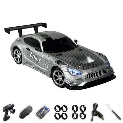 LDRC LD4301 1/43 Radio Control Drifting Car 4X4 RC Racing Vehicle Model Metal Body Shell 2Speed LED Lights No Sound System